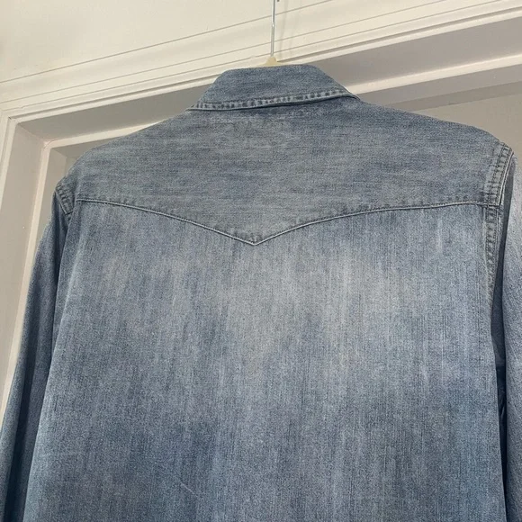 Ralph Lauren Denim & Supply Blue Denim Shirt with Pearl Snaps - Picture 3 of 8